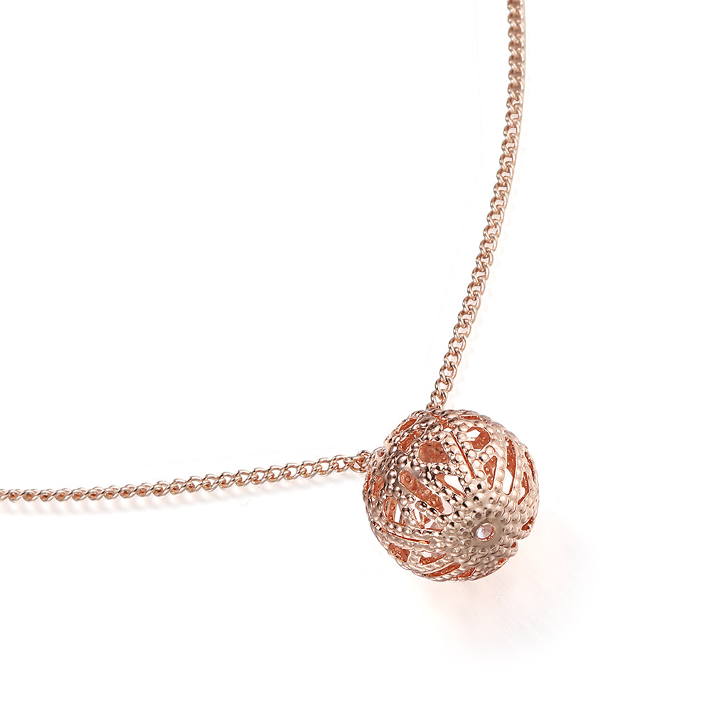 Hollow Ball Pendant - Rose Gold