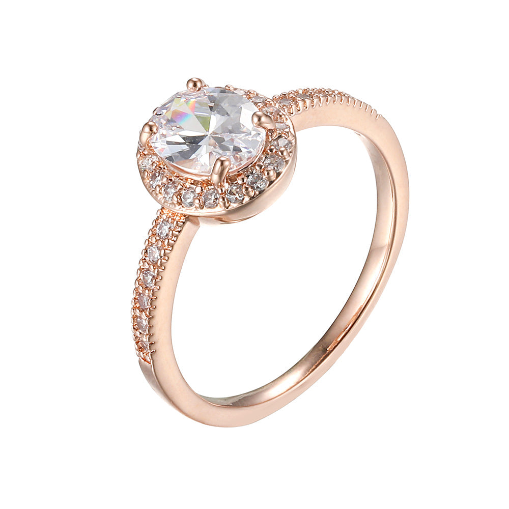 Glam Diamante Ring - Rose Gold