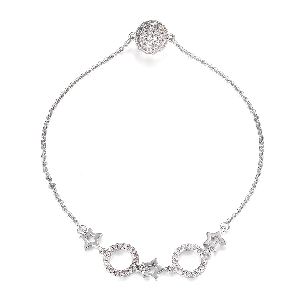 Circle and Stars Bracelet - Silver (MS18043SL)