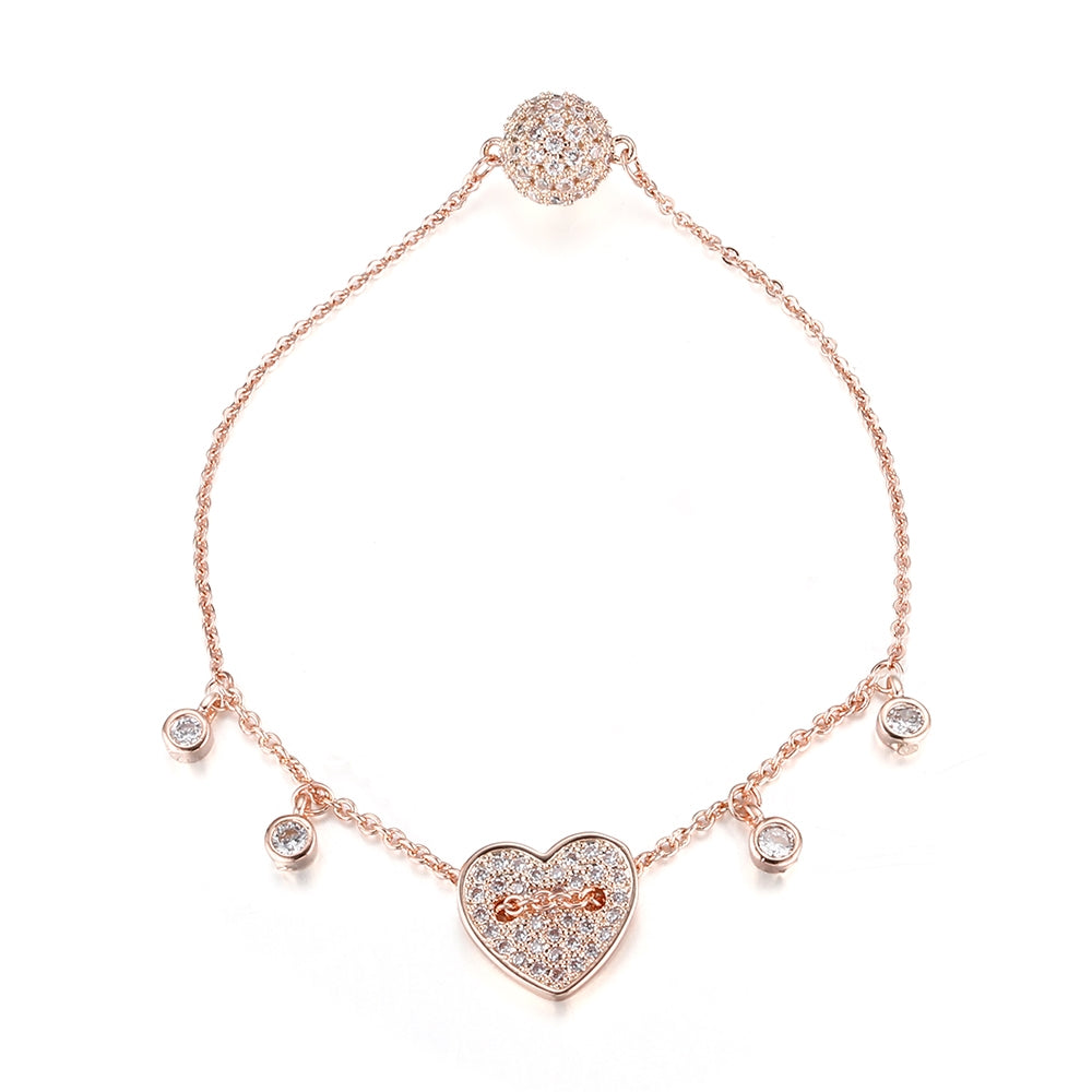 Heart Charm Bracelet - Rose Gold (MS18044RG)