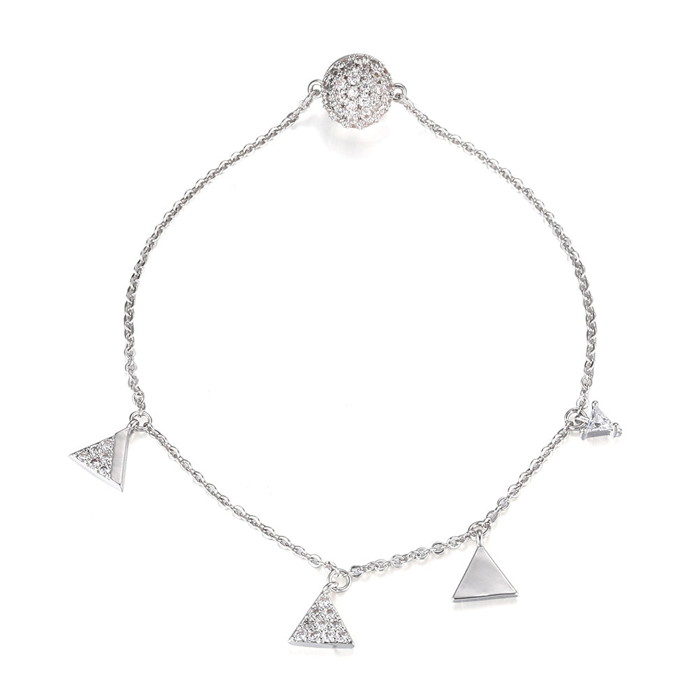 Triangles Charm Bracelet - Silver (MS18047SL)