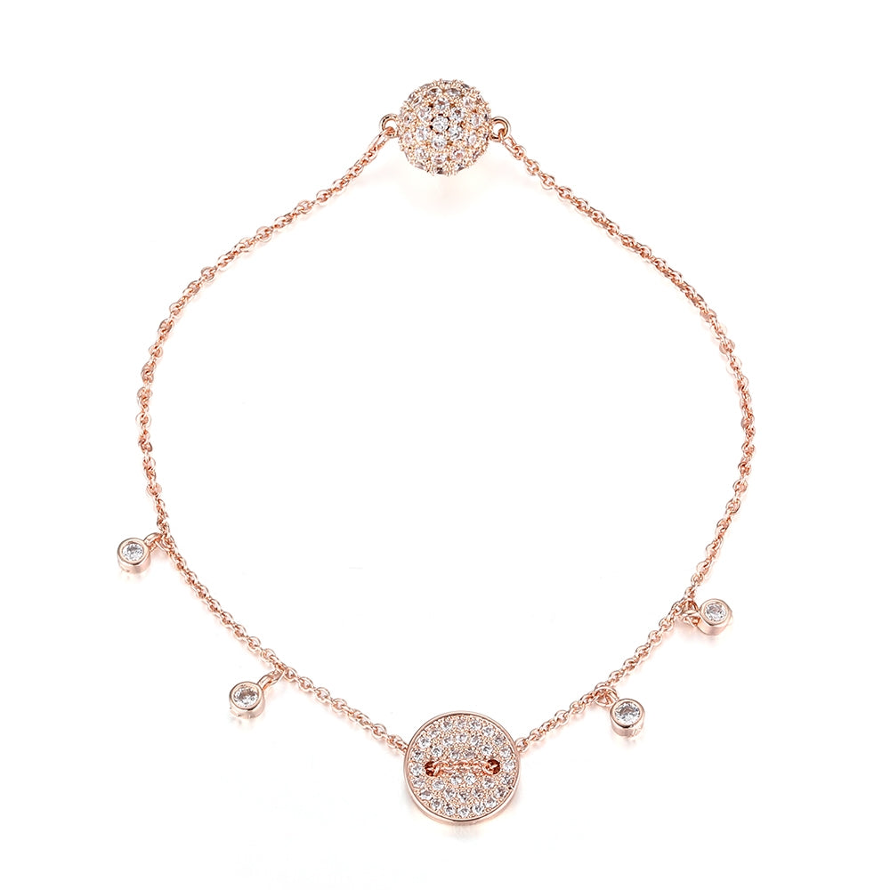 Circle And Gems Bracelet - Rose Gold (MS18058RG)