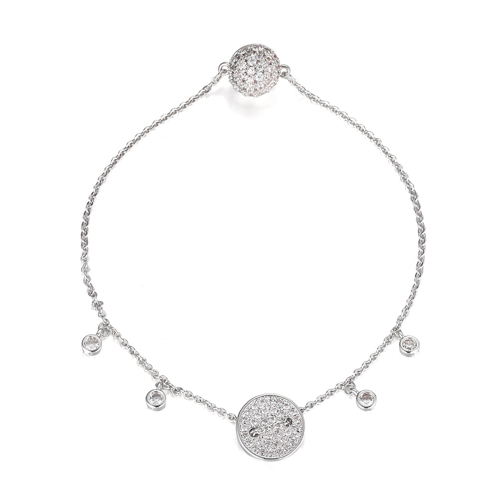 Circle And Gems Bracelet - Silver (MS18058SL)