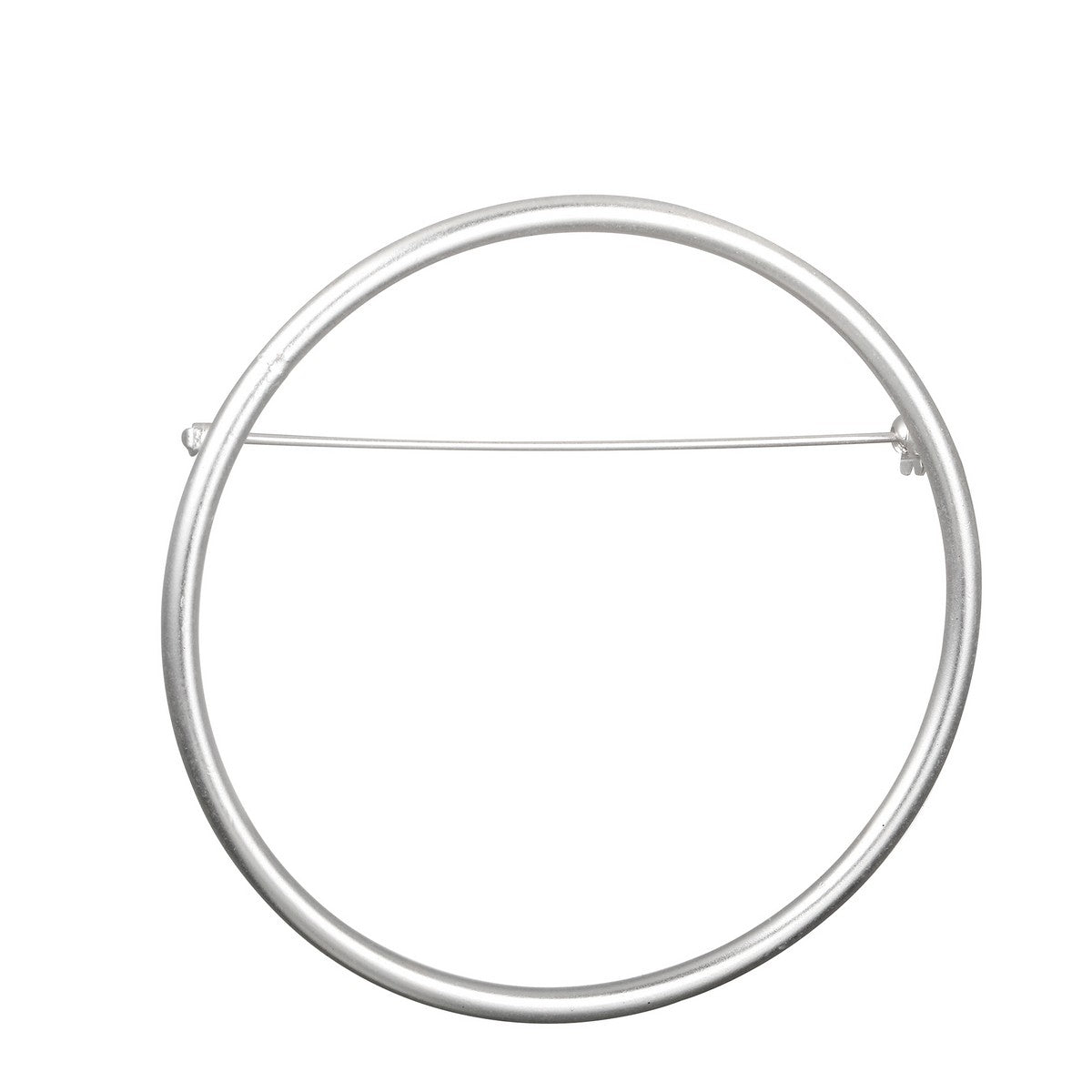 Circle Hoop Pin Brooch (Matte Finish) - Silver (XY18053MS)