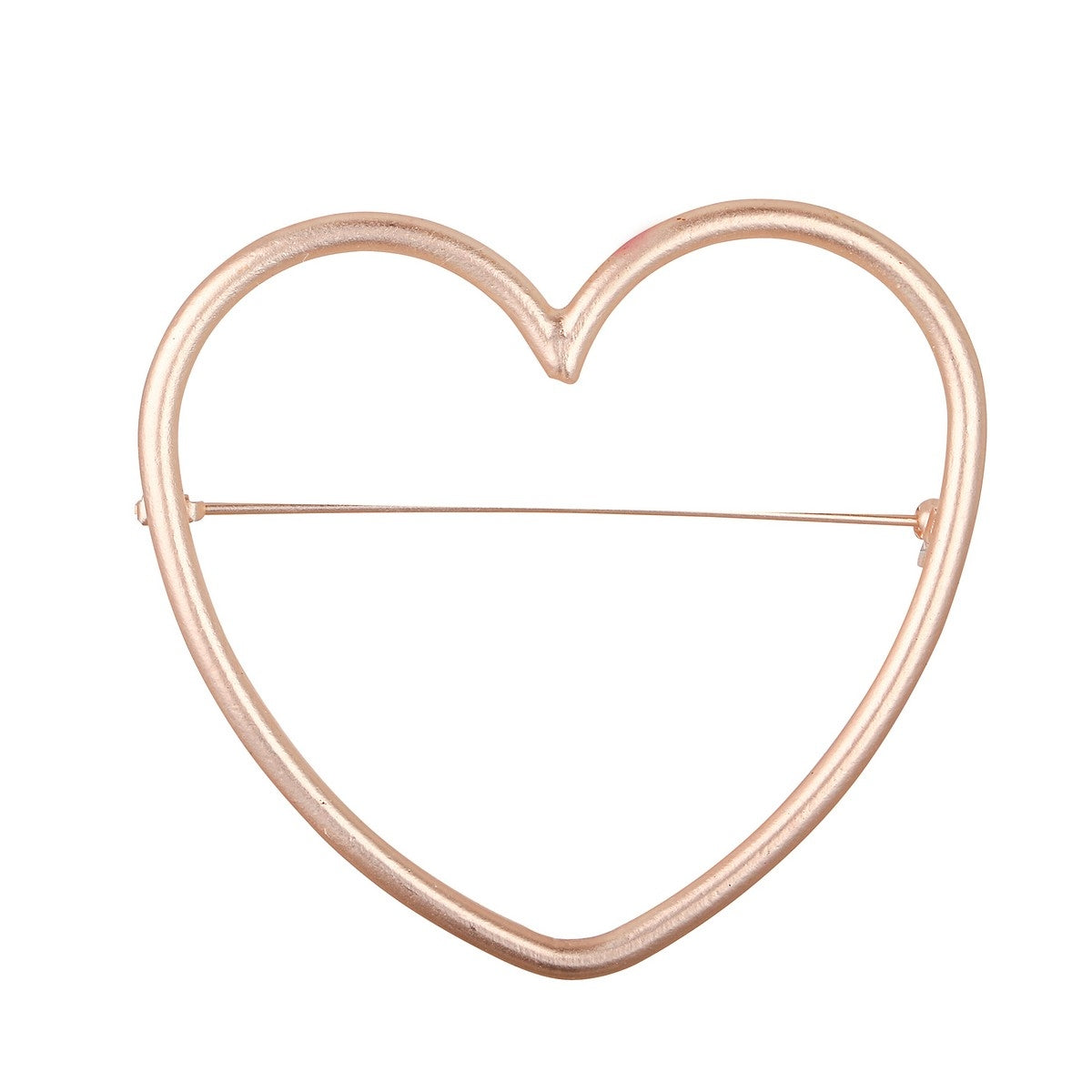 Heart Pin Brooch (Matte Finish) - Rose Gold (XY18057MR)