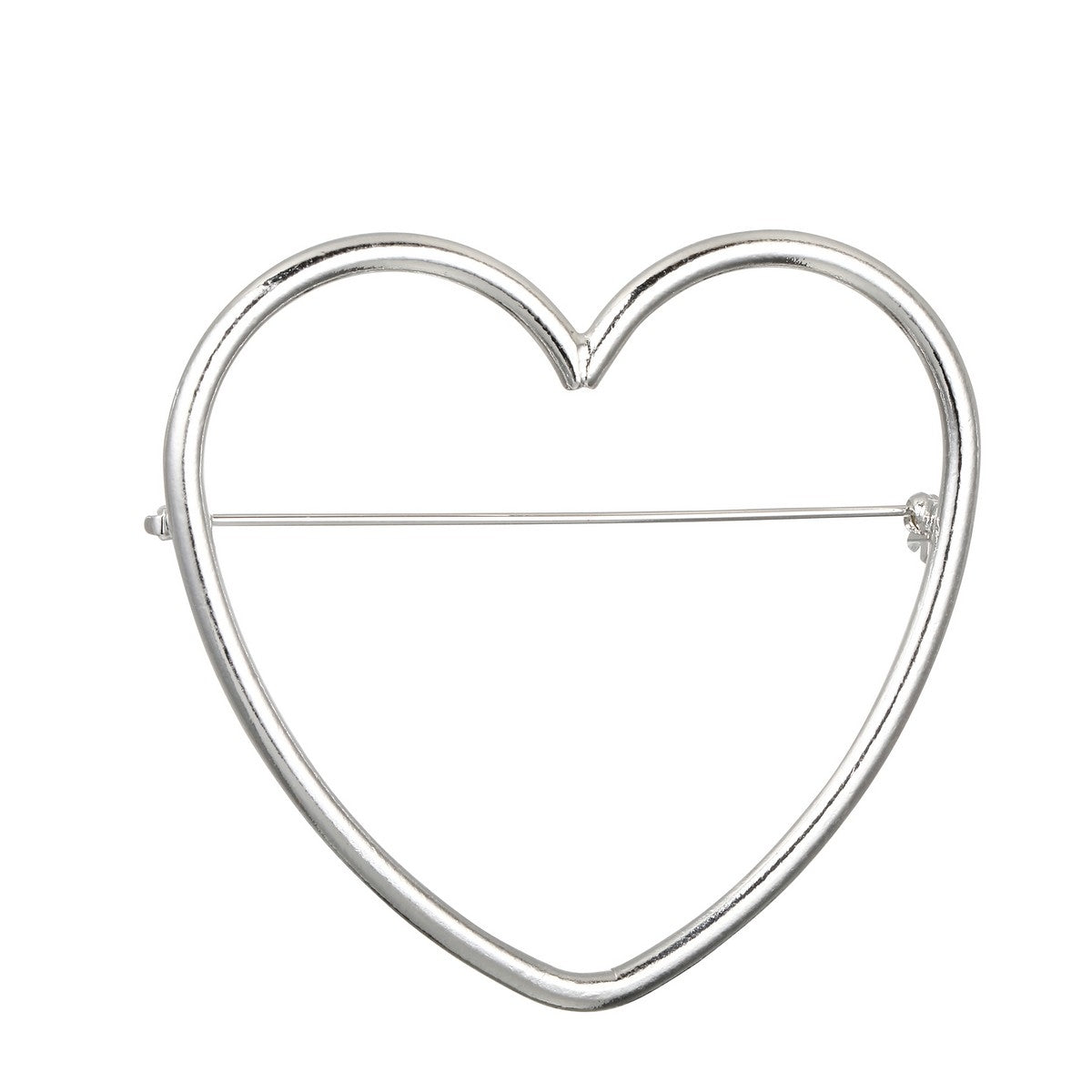 Heart Pin Brooch - Silver (XY18057SL)