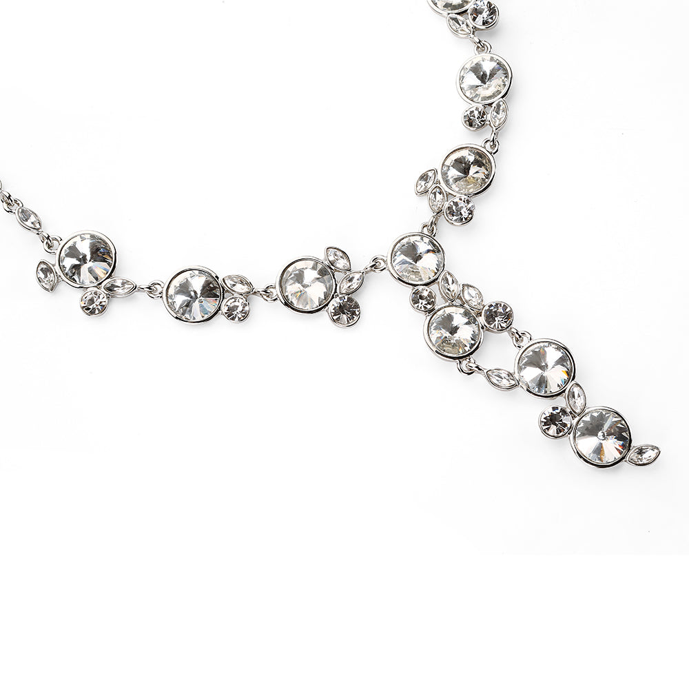 Diamonds Y Shape Necklace Set - Silver (YC2605010SL)