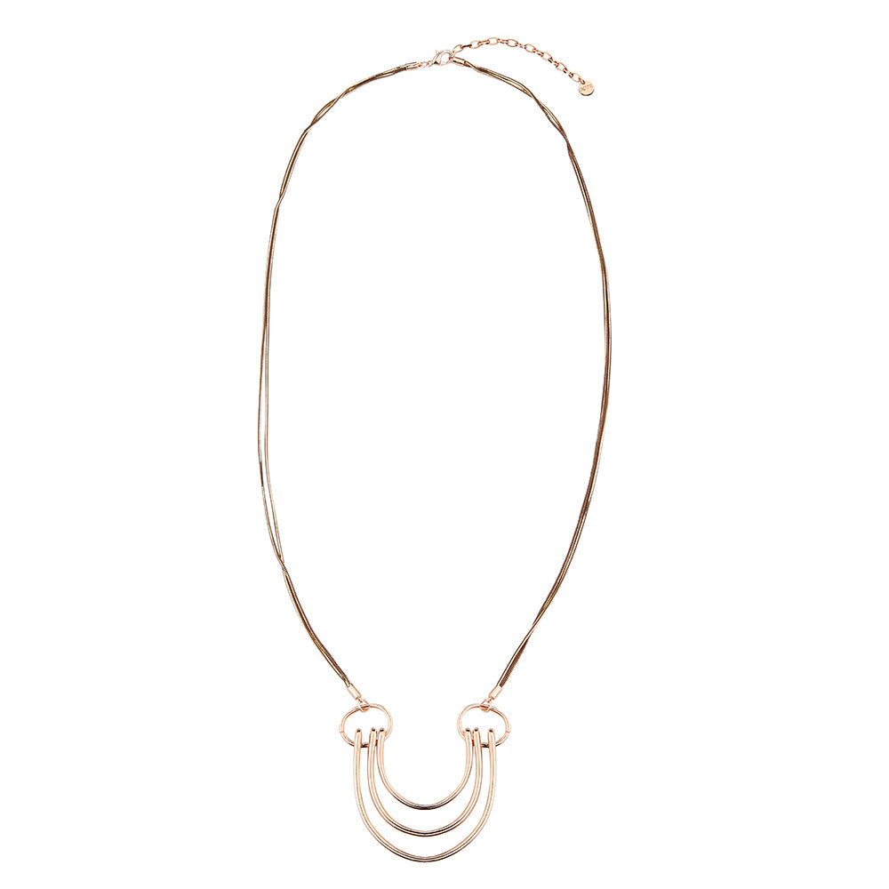 U Shape Long Necklace - Rose Gold (YK17143RG)