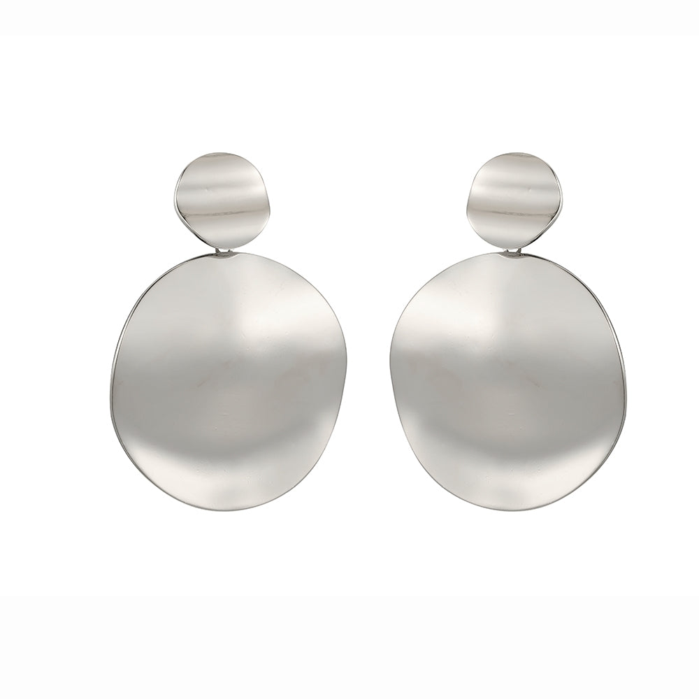 Curve Round Earrings - Silver (ZX18005SL)