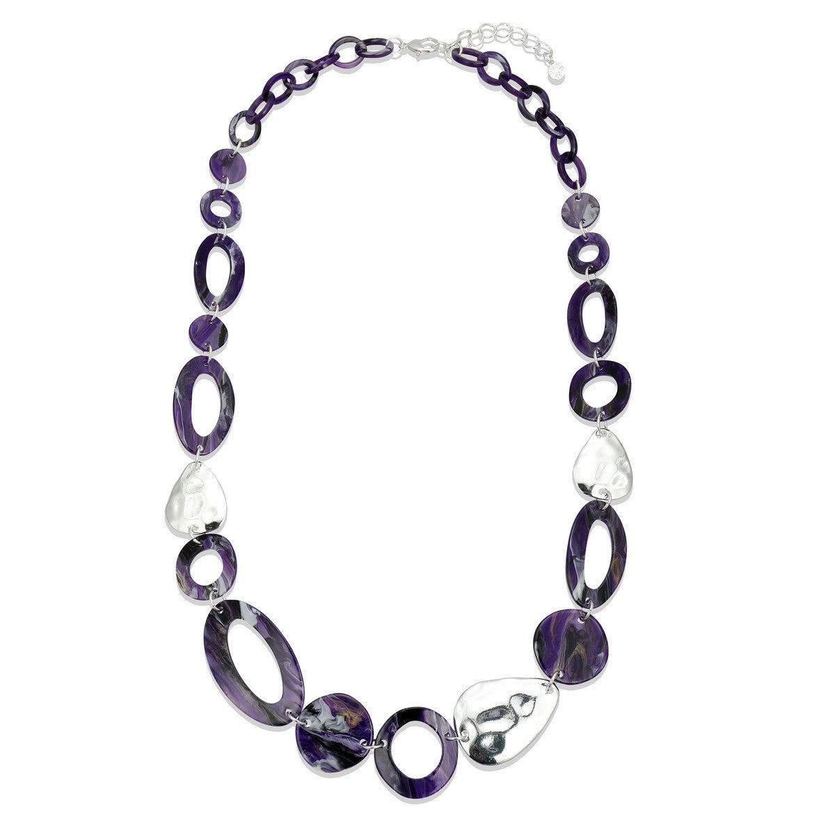 Small Purple Link Fashion Necklace YA22008PUR