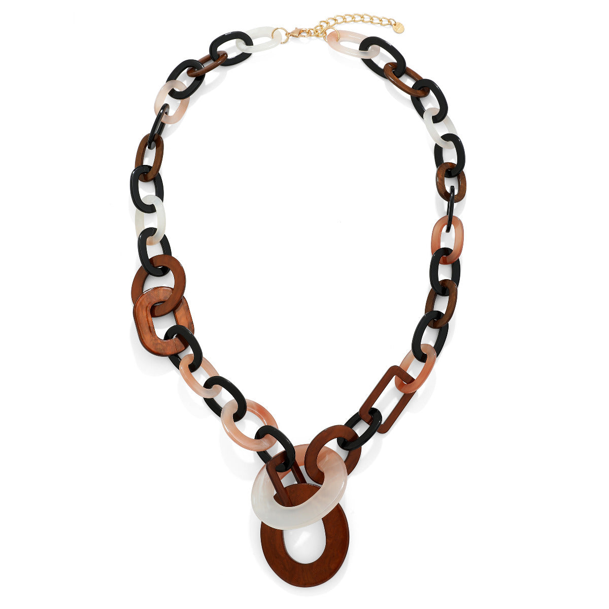 Black & Brown Ring Statement Necklace YB20019RED