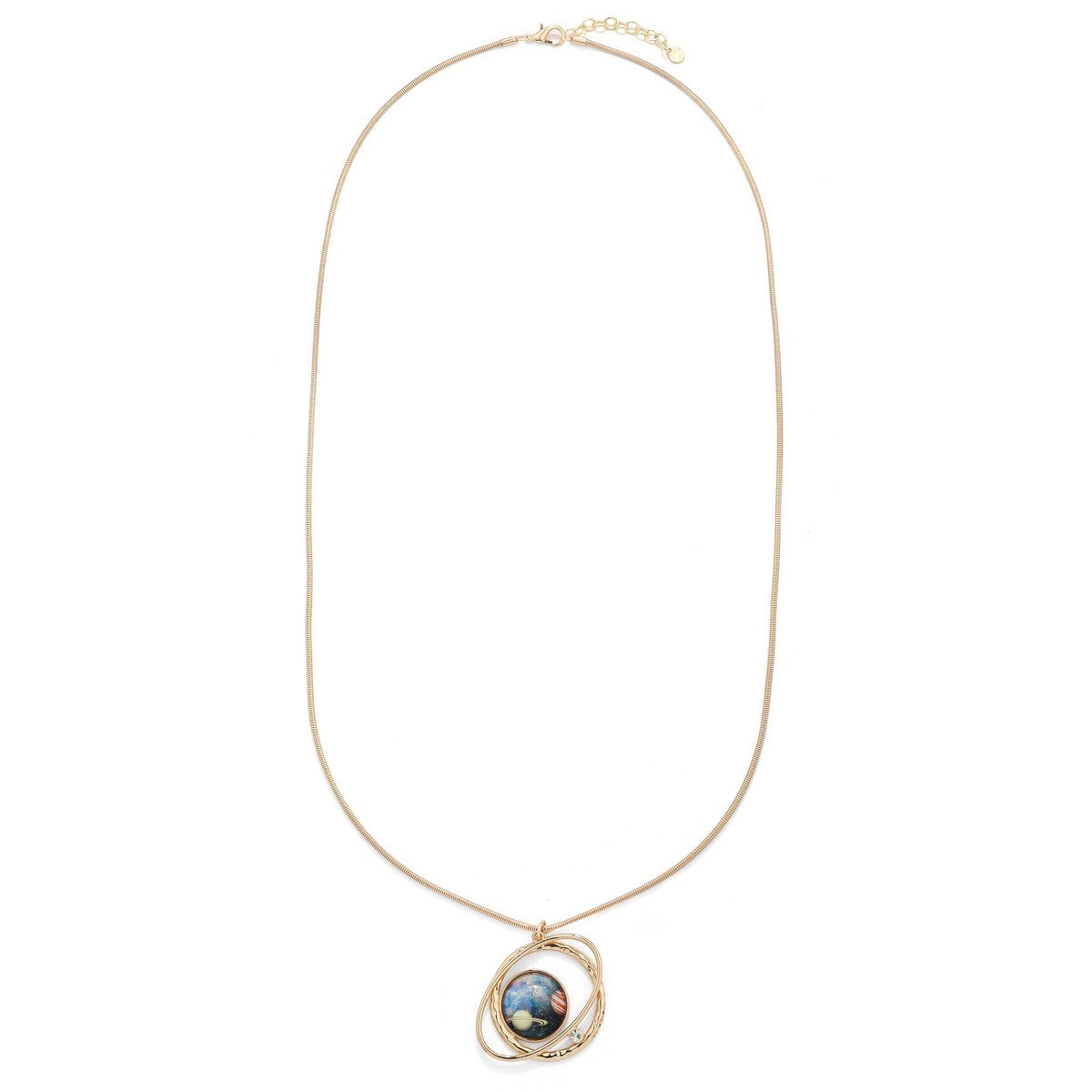 Gold Long Necklace With a Planet Pendant  YD10073YGD