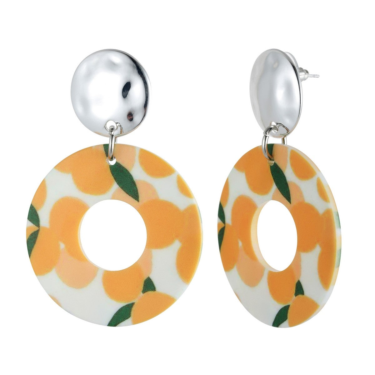 Earrings - Orange-White (YD10802ORG)