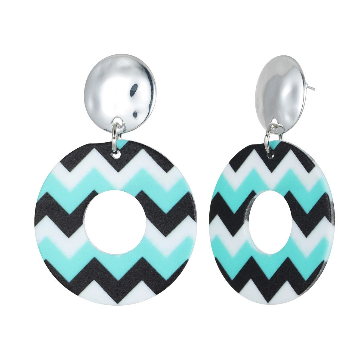 Earrings - Turquoise Blue-Black (YD10802TUR)