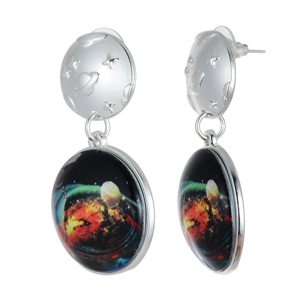 Planet Design Earrings - Silver YD10803SLR