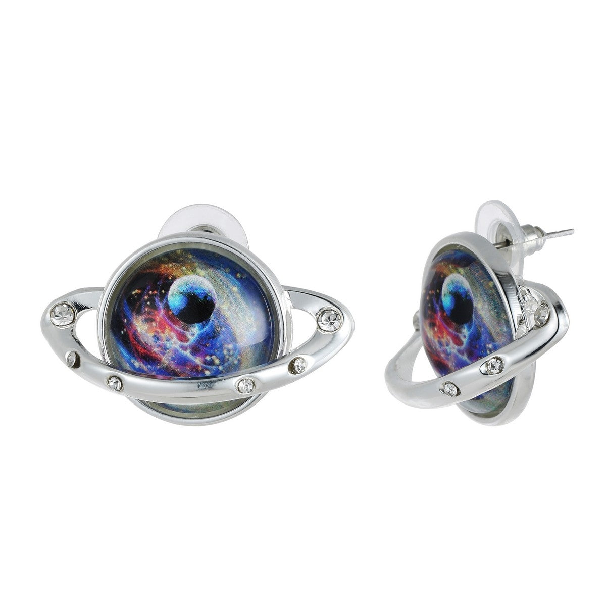 Silver Planet Galaxy Earrings YD10806SLR