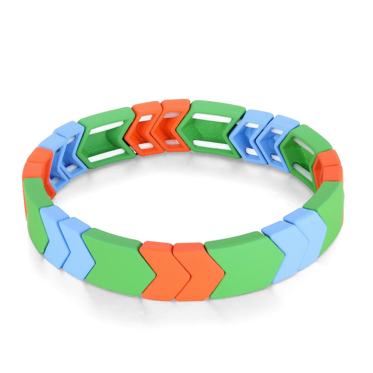 Stretch Bracelet - Blue-Green-Orange (YD10907MUL)