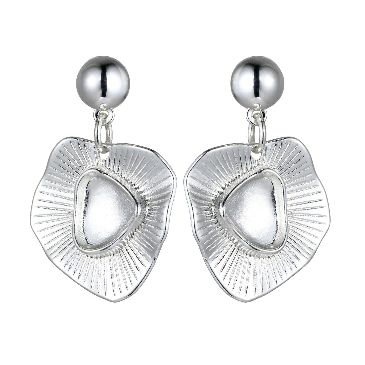 Silver Abstract Design Fashion Earrings YD20807SLR