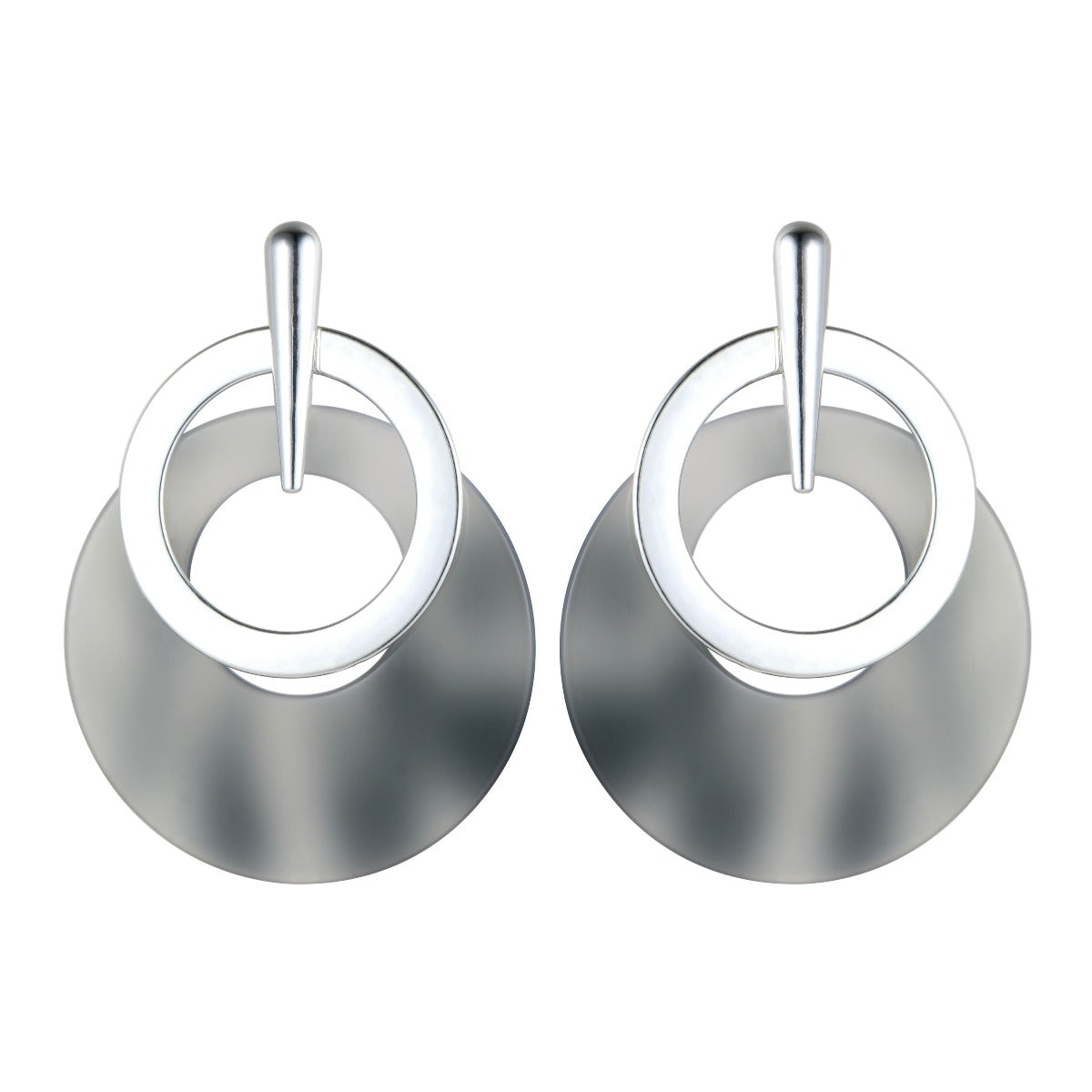 Ring Accent Fashion Earrings - Silver YD21847SLR