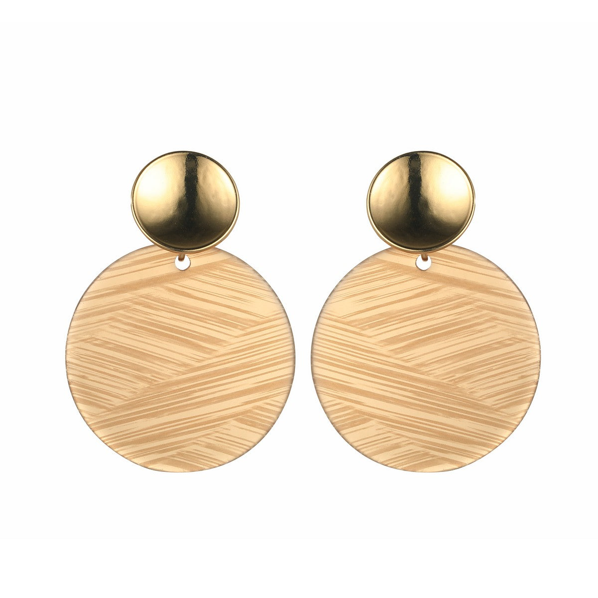 Beige Stripe Colourful Fashion Earrings YD21804BGE