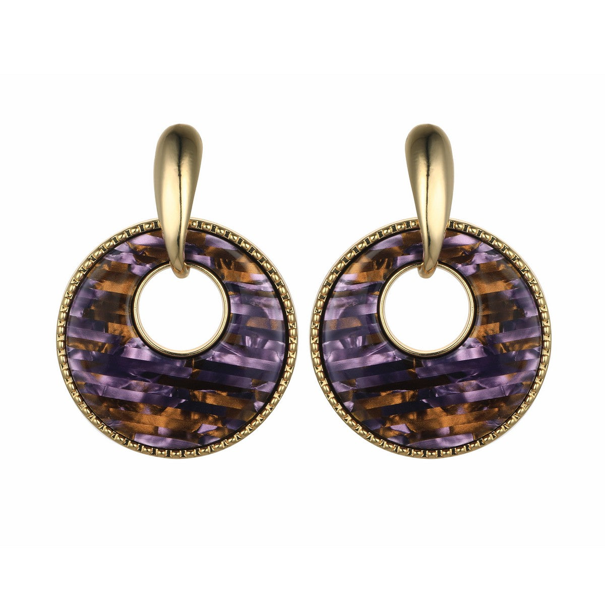 Chunky Hoop Earrings - Purple YD21827PUR