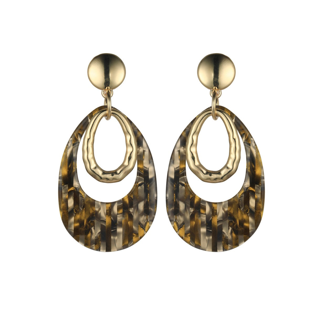 Tear Drop Dangly Earrings - Coffee YD21834COF