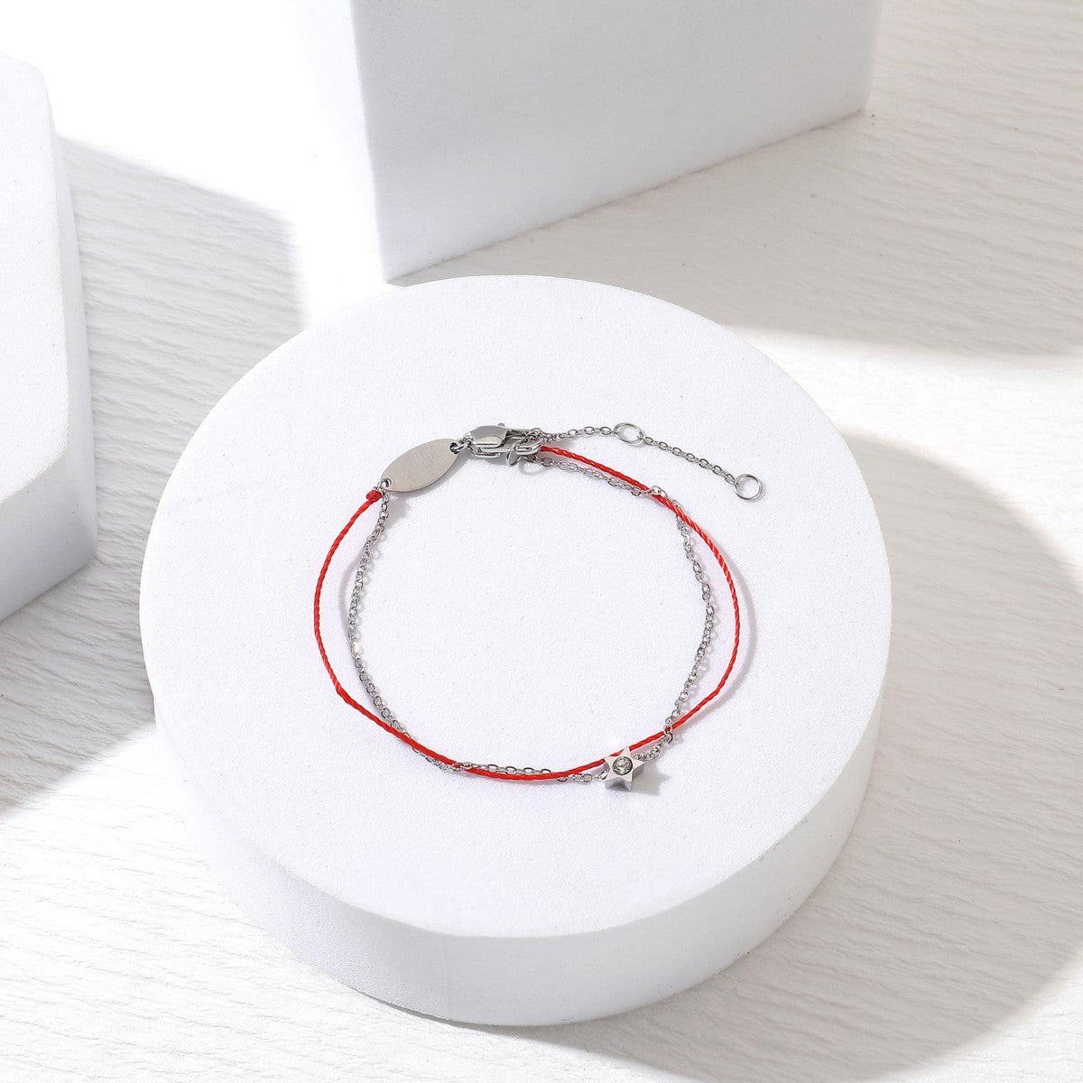 Layered String Bracelet with Star Bead - Silver YD22906SLR