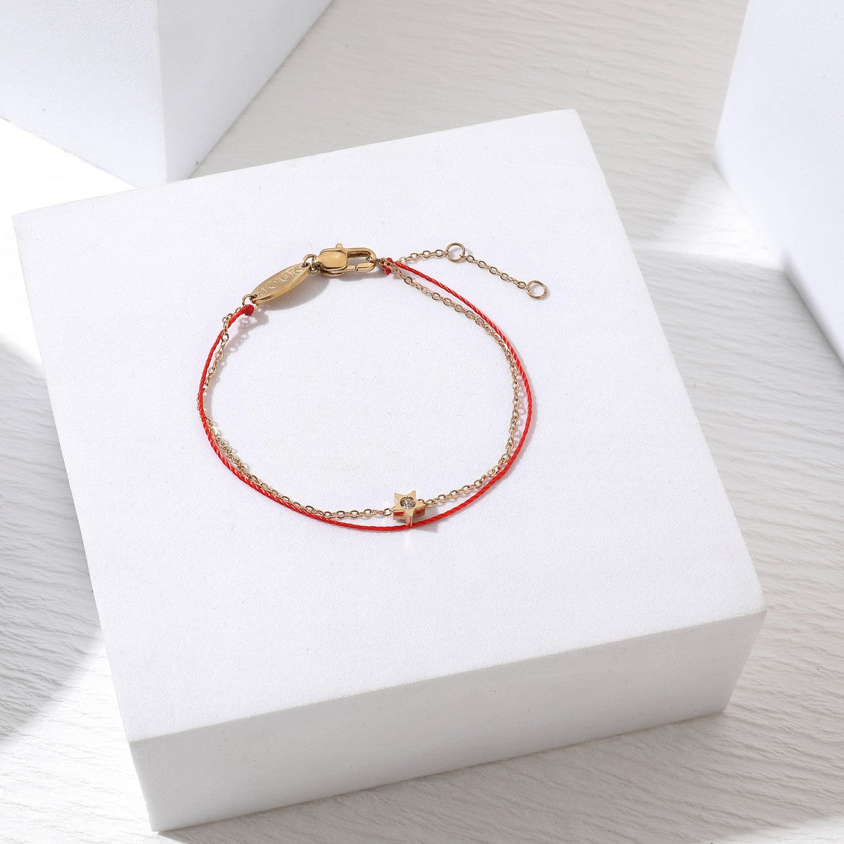 Layered String Bracelet with Star Bead - Gold YD22906YGD