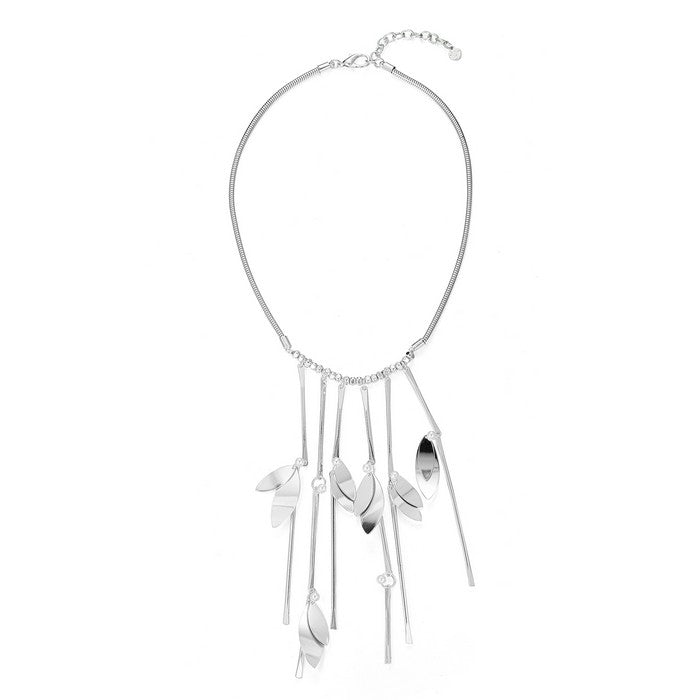 Petal Leaf Drop Necklace - Silver (YD28039MIX)