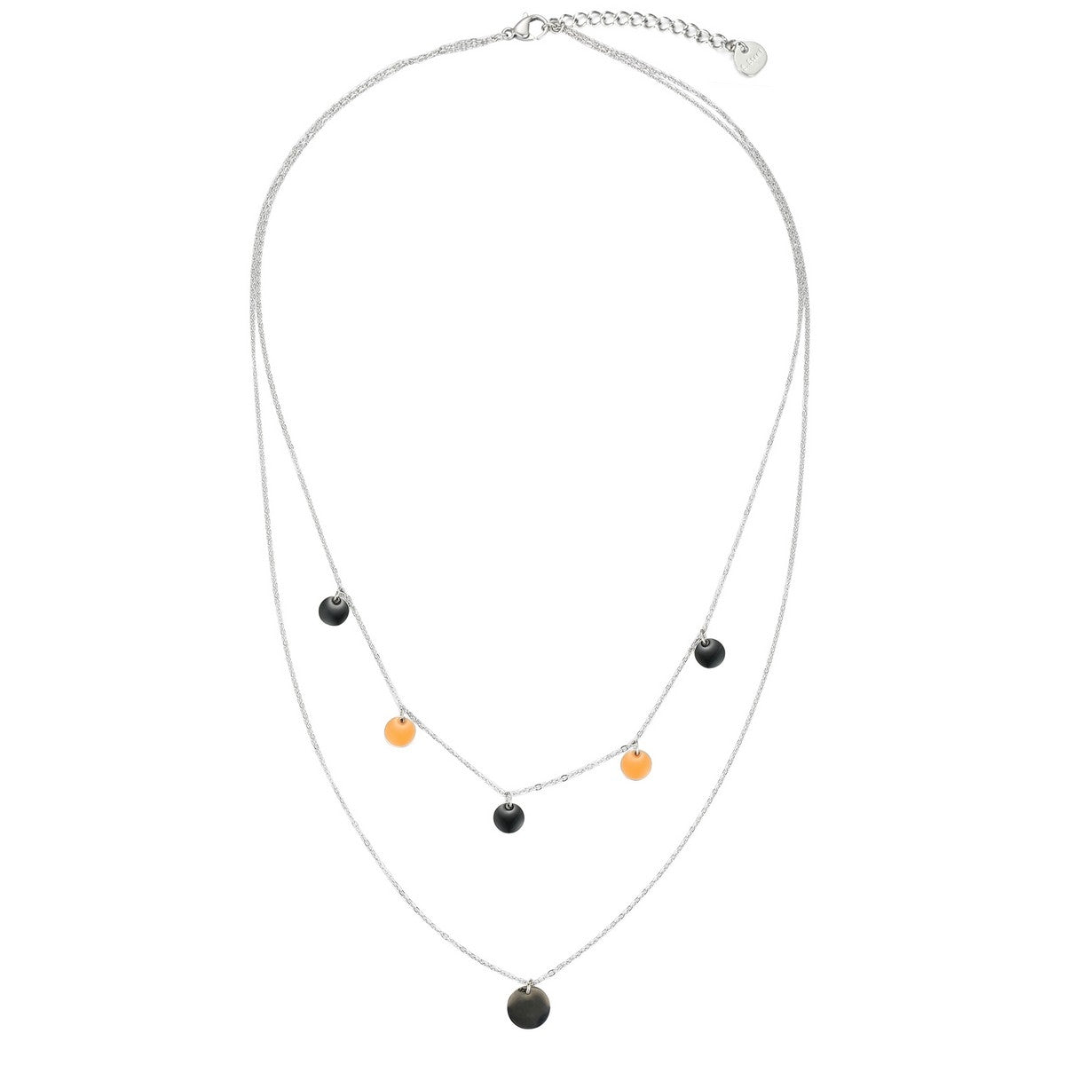 Discs Pendant Necklace - Silver-Black (YD29046MUL)