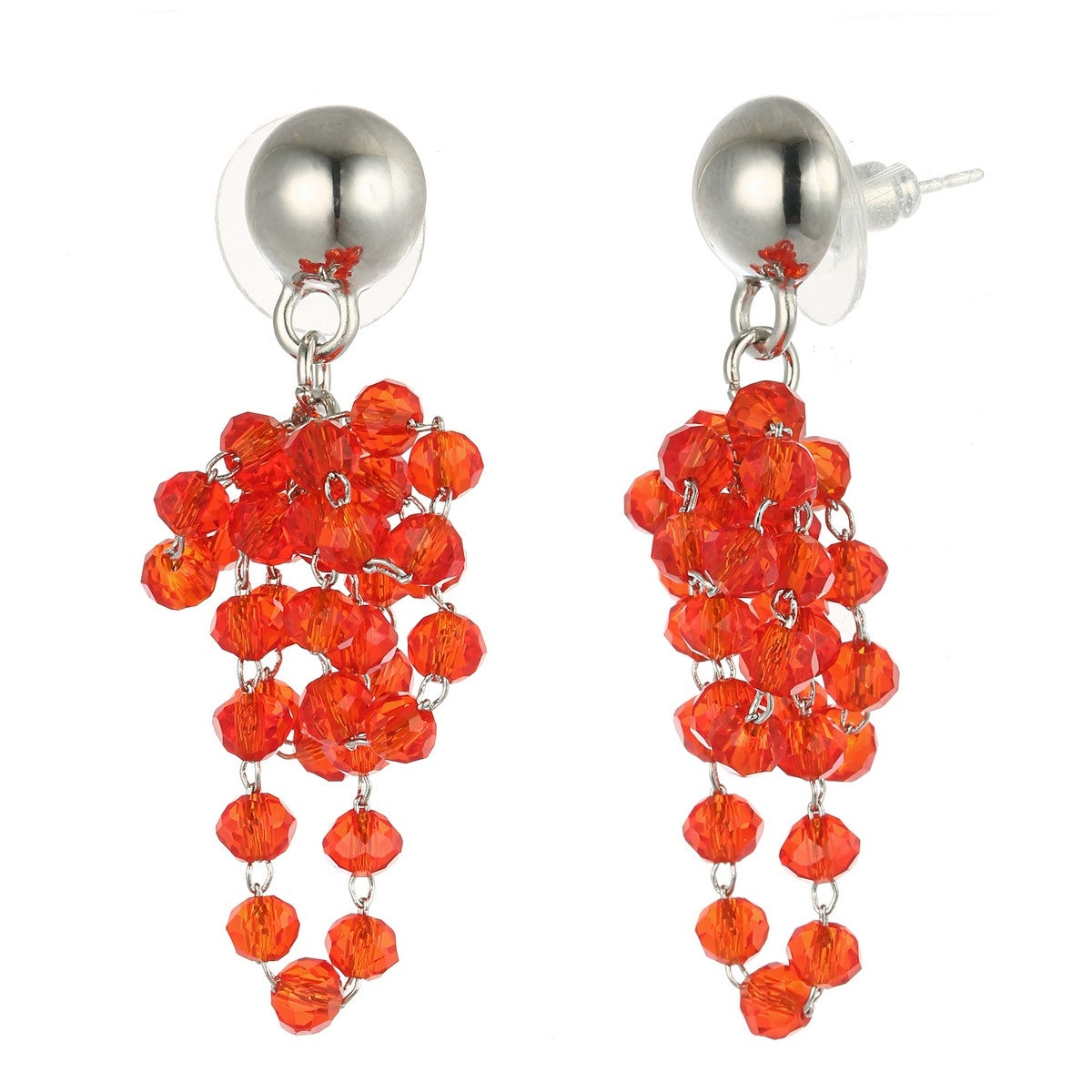 Crystal Dangle Earrings - Red (YE19016RED)