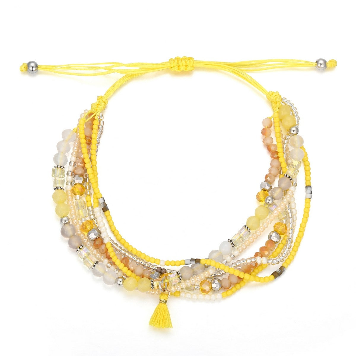 Beads Slider Bracelet - Yellow (YF19006YEL)