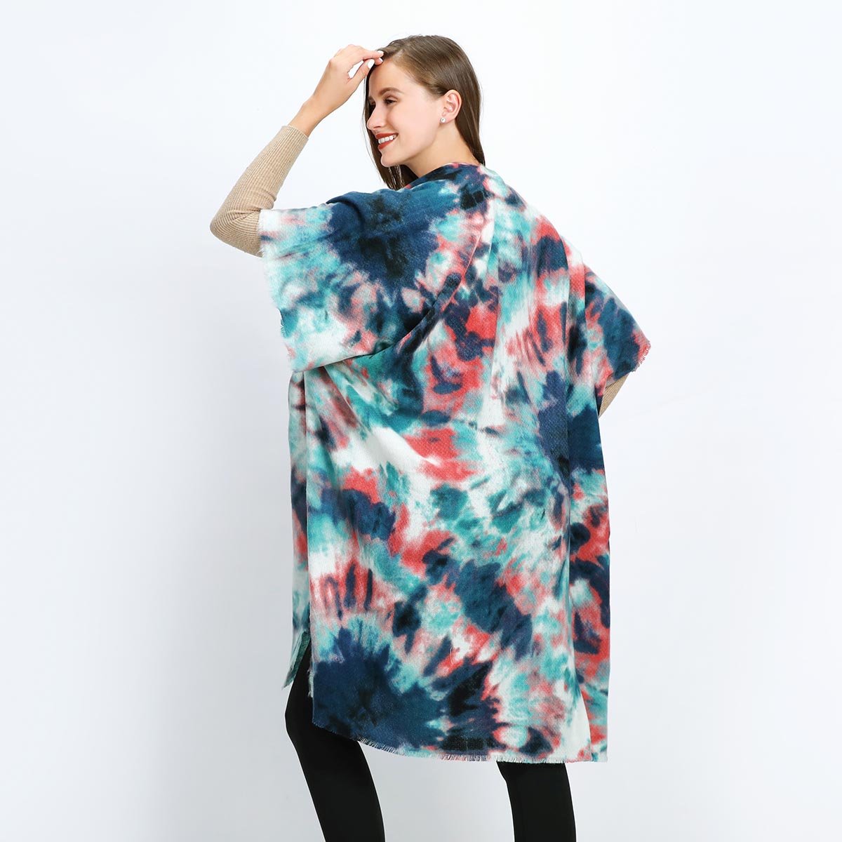 Green Tie-Dye Soft Touch Kimono YF22013GRN