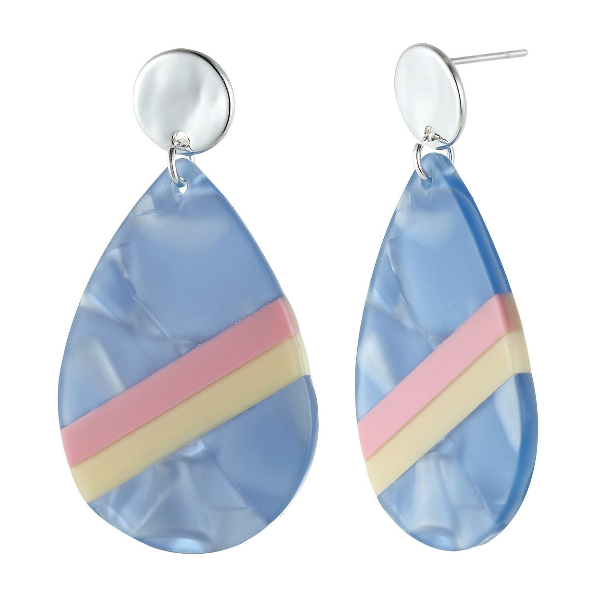 Tear-Drop Earrings - Blue YK10804MUL