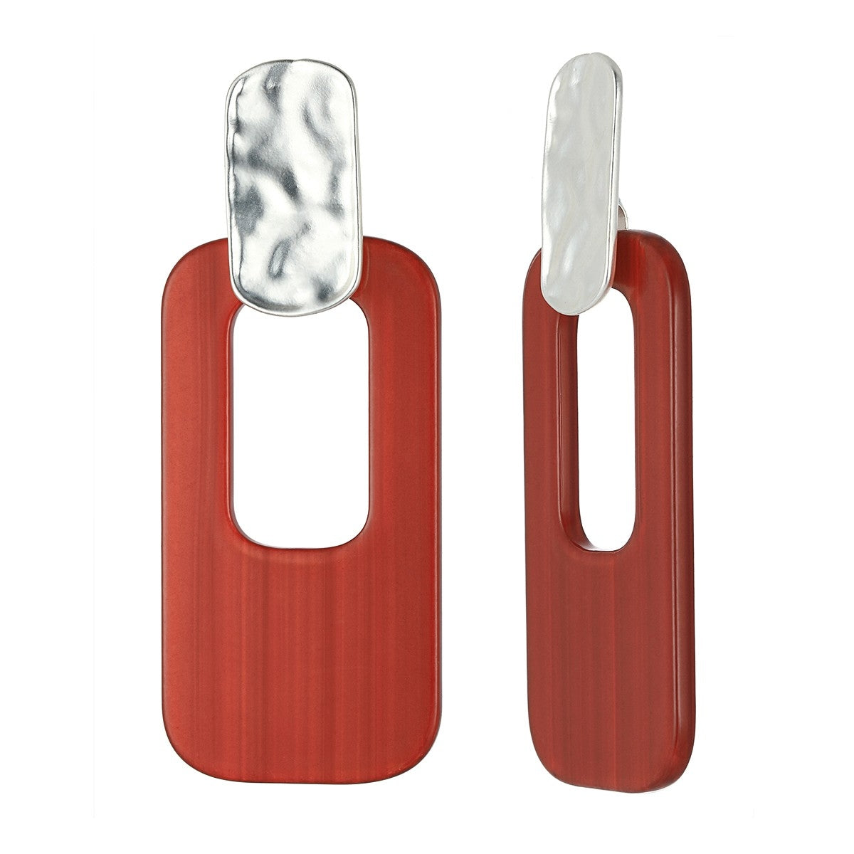 Rectangle Earrings - Red (YK39807RED)