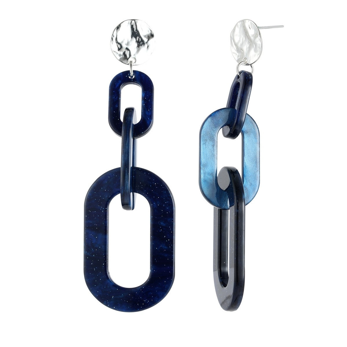 Chain Drop Earrings - Navy (YK39808NVY)