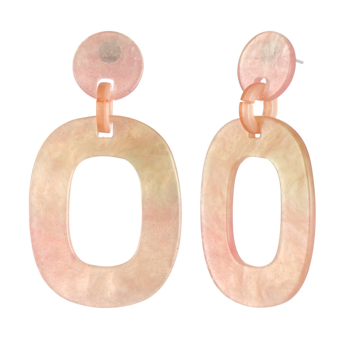 Squircle Drop Shape Earrings - Peach (YK39810PCH)