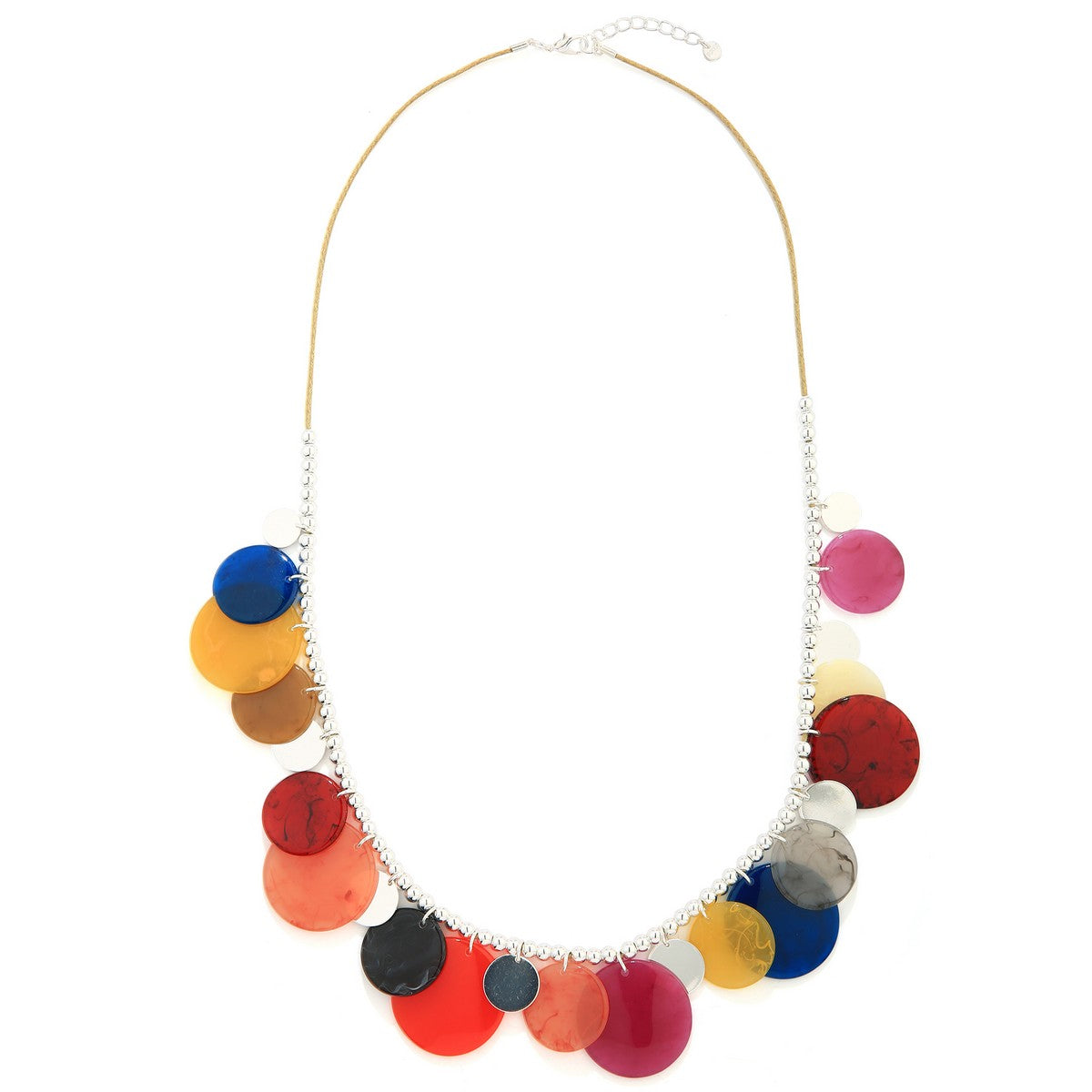 Rainbow Round Bead Necklace YN39017MUL