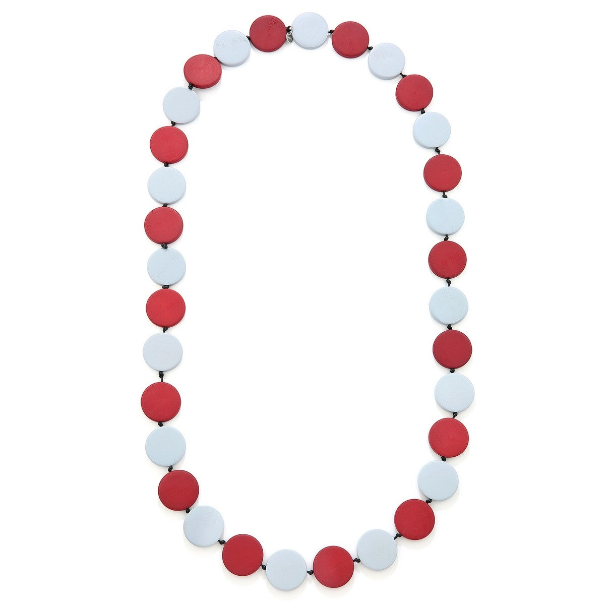 Two-tone Red Wooden Bead Necklace YR39001RED