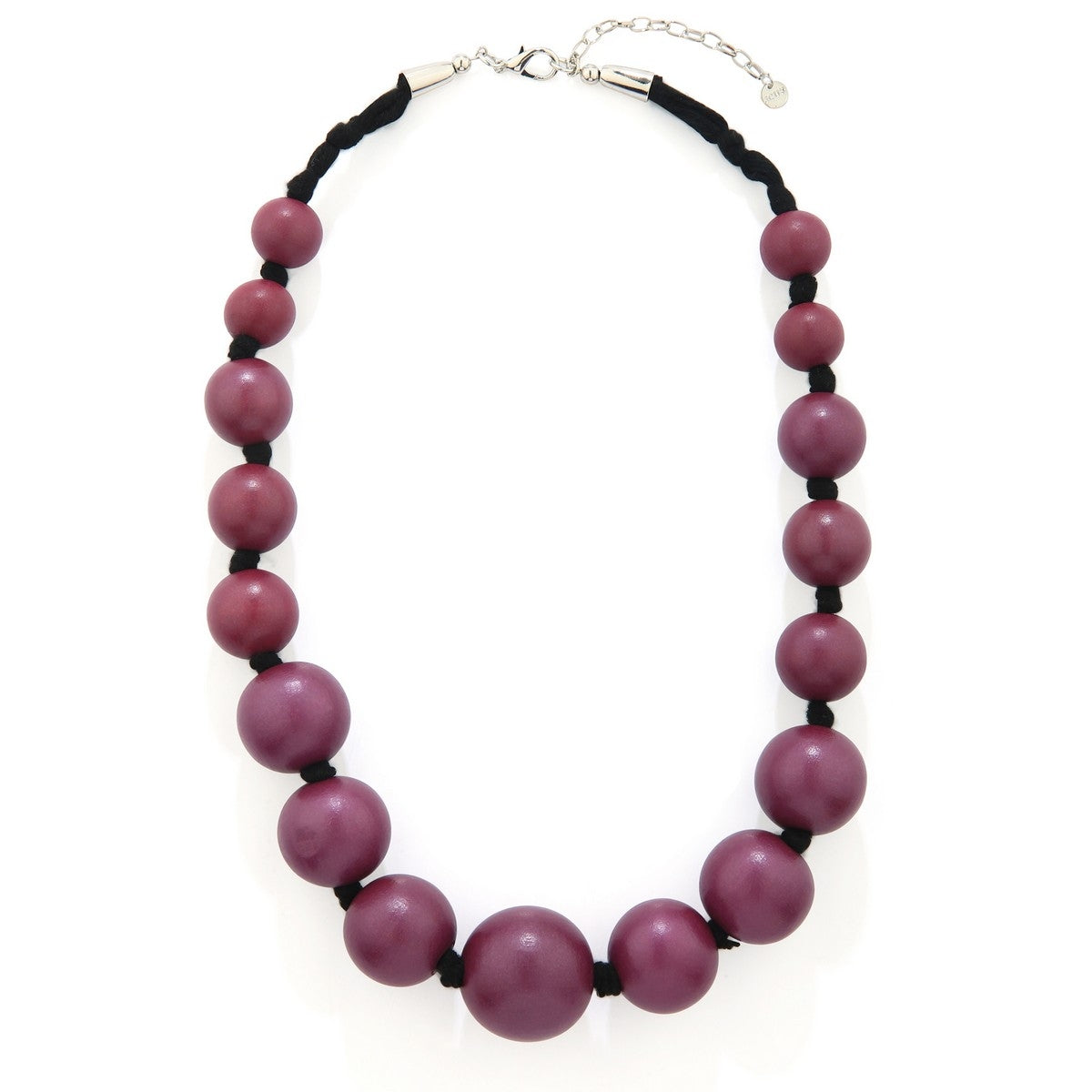 Large Purple Beaded String Necklace YR39006PUR