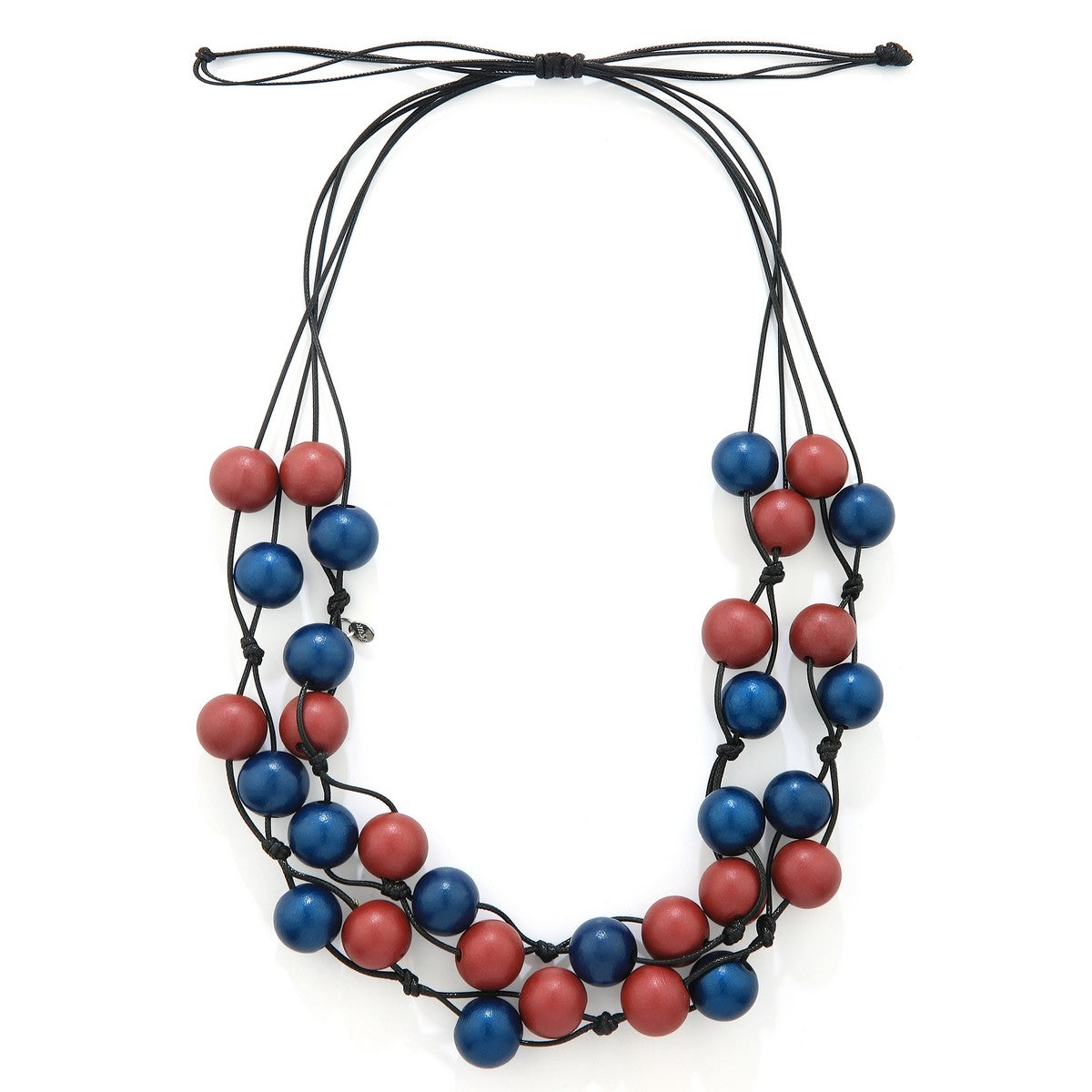 Red and Blue Beads String Necklace YR39007RED