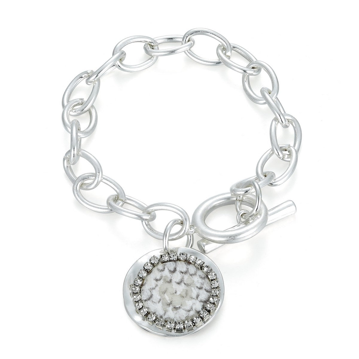 Silver Pendant Chain Link Bracelet YT10901BKW