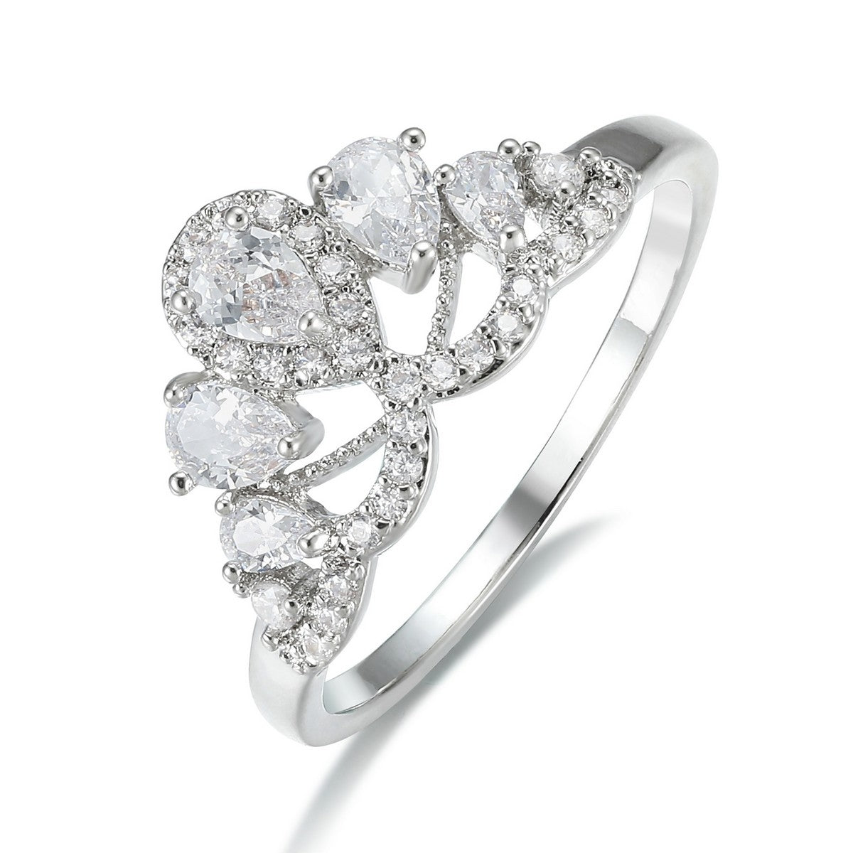 Tiara Teardrops Ring - Silver (YV10009SLR)