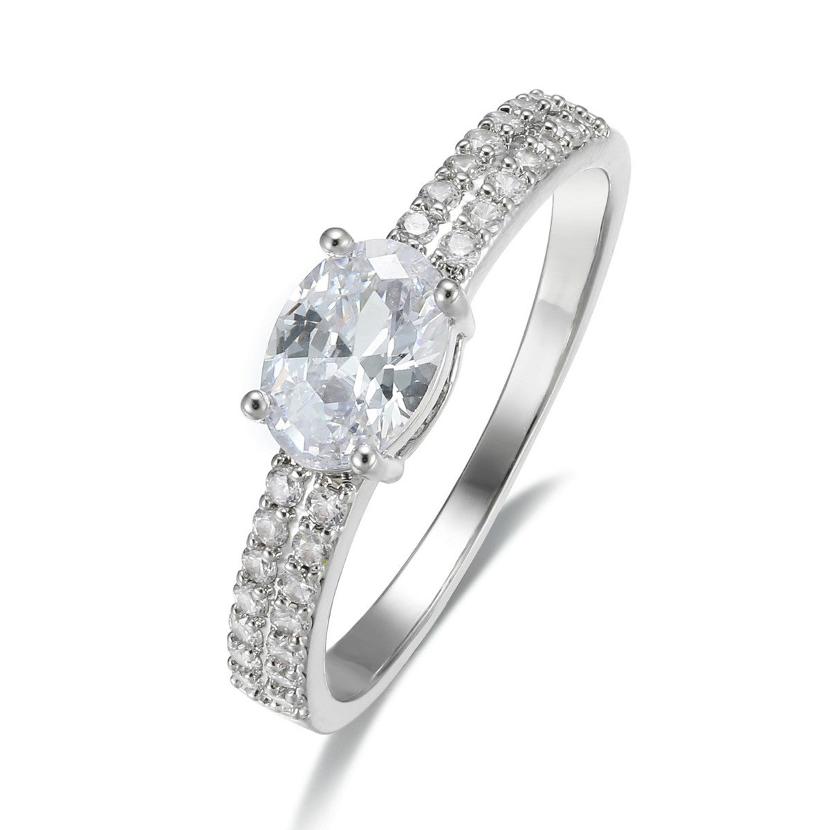 Small Oval Diamond Ring with Diamante YV10023SLR