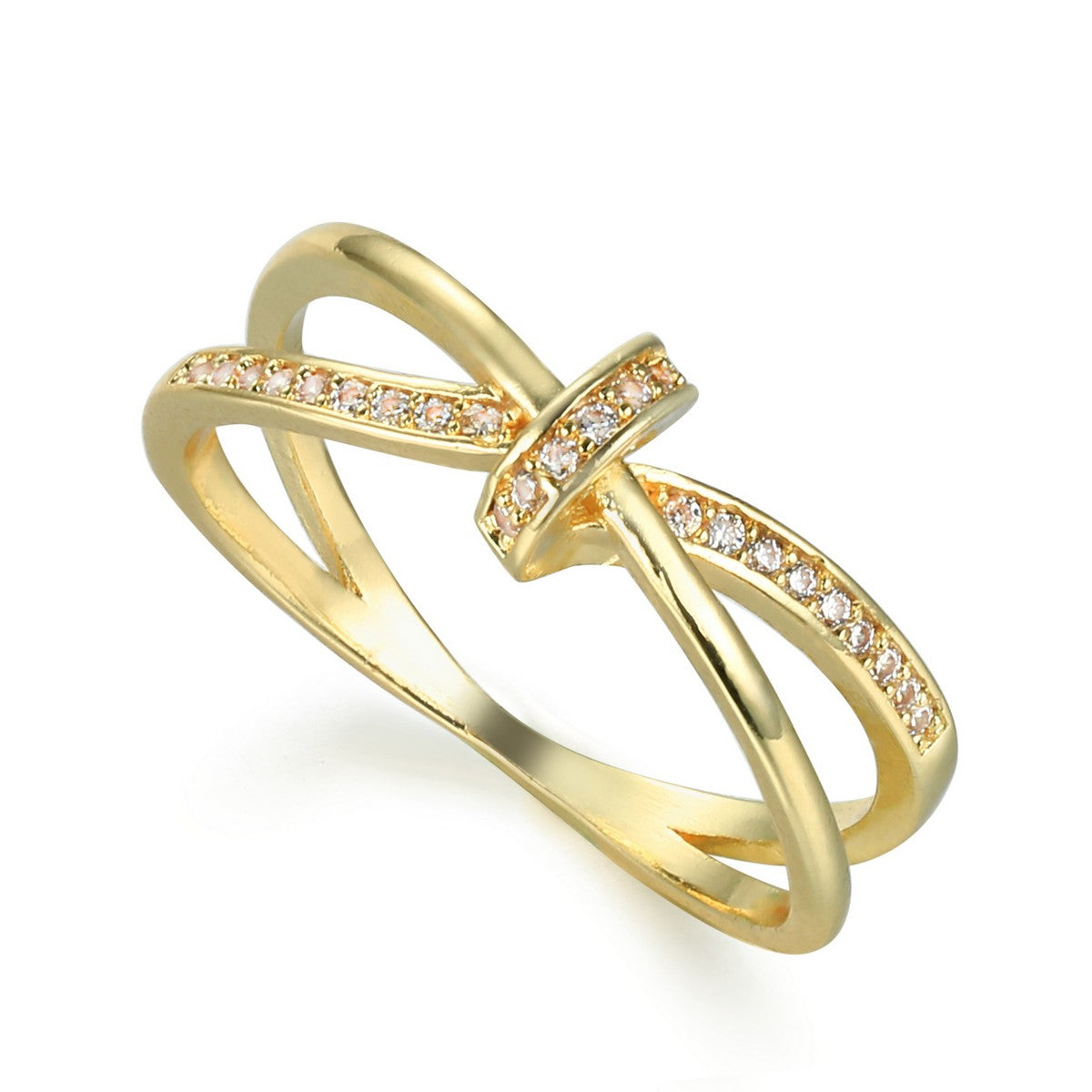 Gold Crossover Ring YV21006YGD