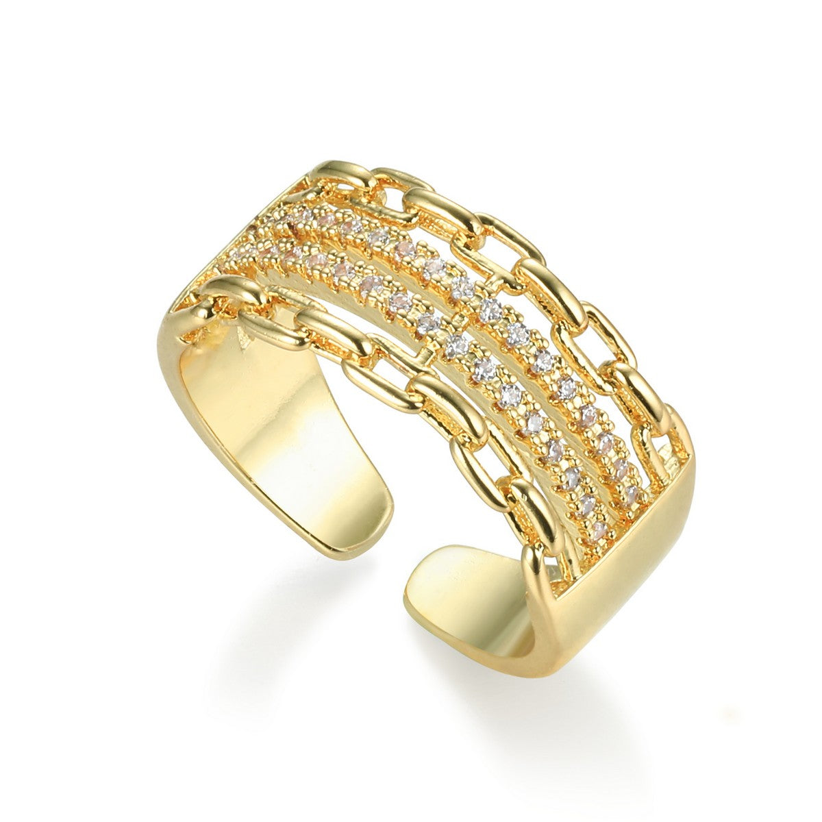 Gold Double Layer Open Ring