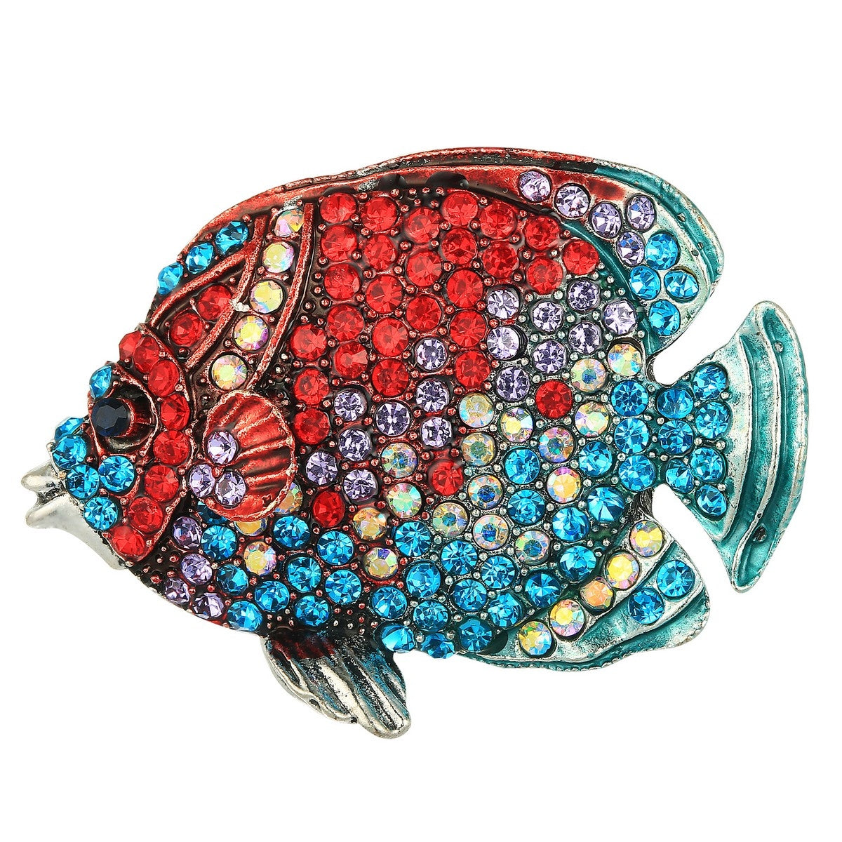 Fish Diamante Brooch - Red (YX39005RED)