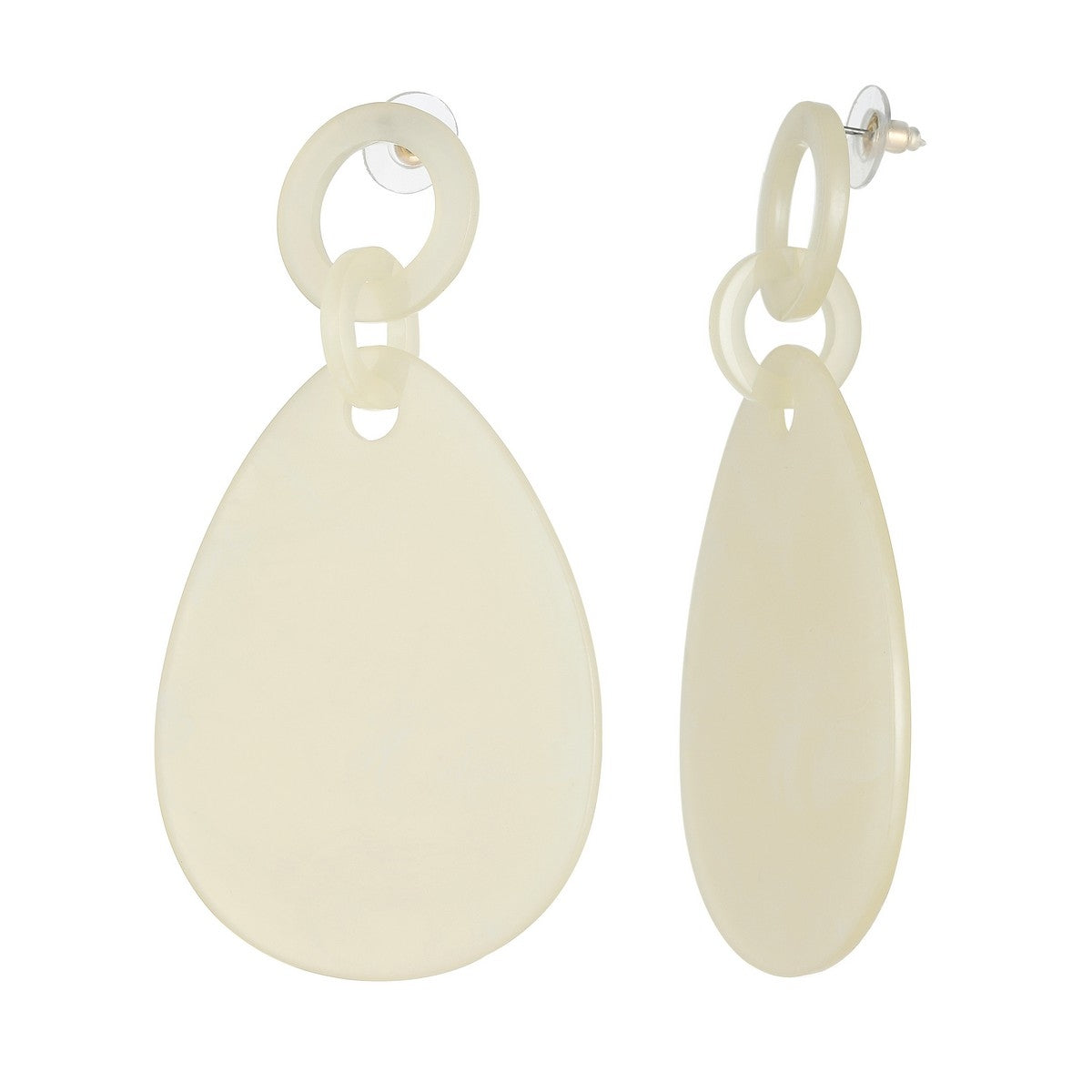 Tear-Drop Fashion Earrings - White YY10009WHT