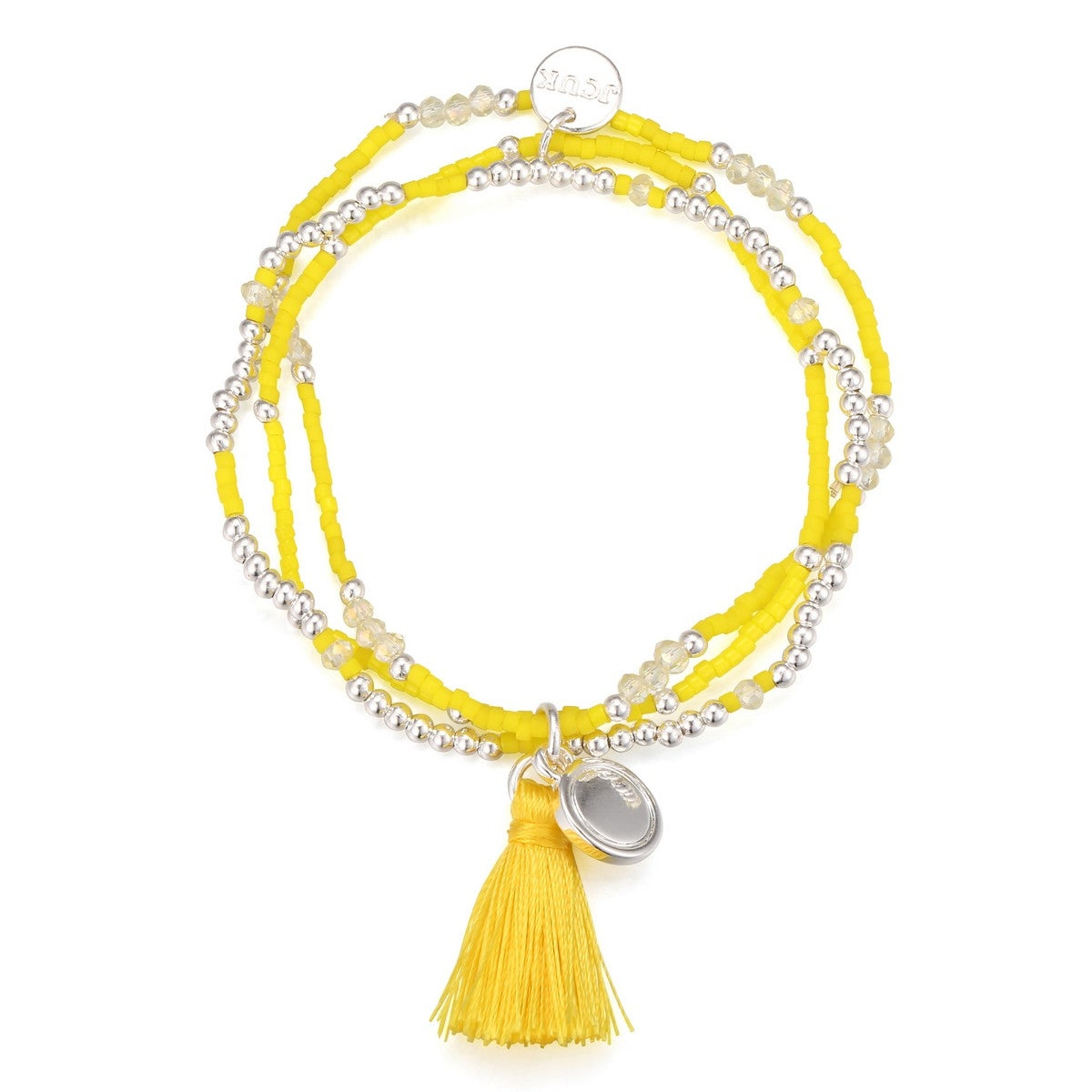 Beaded Tassel Bracelet - Yellow (YZ19905YEL)