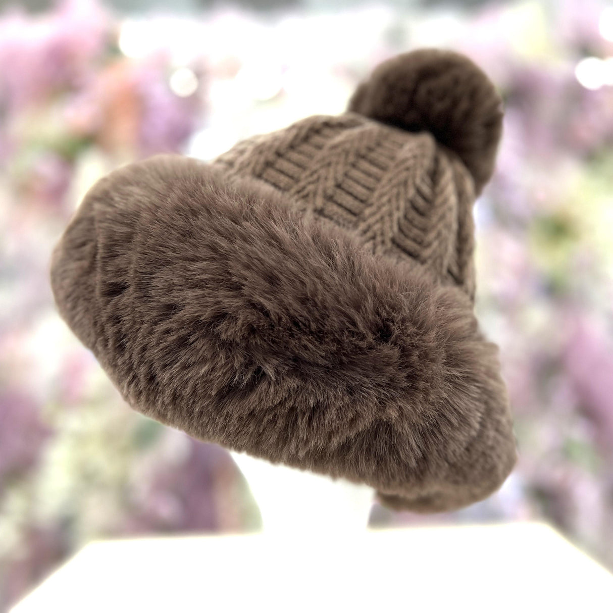 Faux Fur Winter Pom Pom Hat SUPER SOFT SUPER COZY